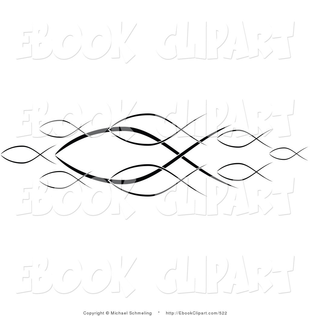 Vector Clip Art Of A School Of Black Jesus Fish Swimming Left By    
