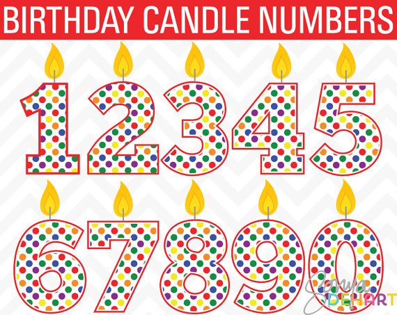 80  Off Sale Clipart Birthday Candles Commercial Use Number Clip Art