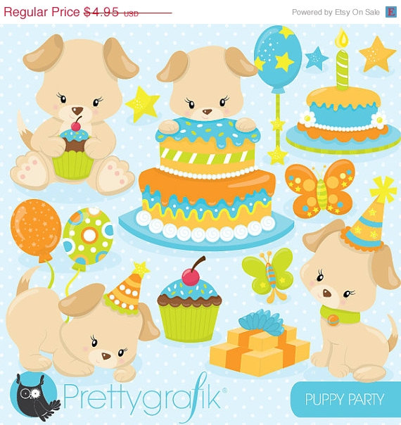 80  Off Sale Puppy Birthday Clipart Clipart Commercial Use Vector