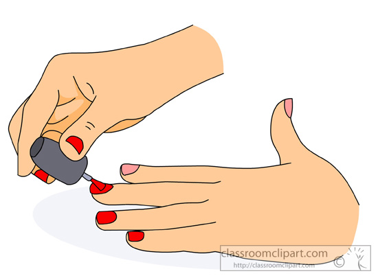 Cosmetics   Painting Fingernails With Nail Polish   Classroom Clipart