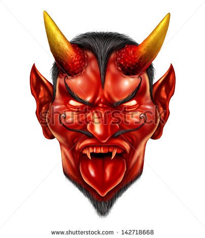 Devil Demon Halloween Monster Character With A Devilish Evil Grin As A