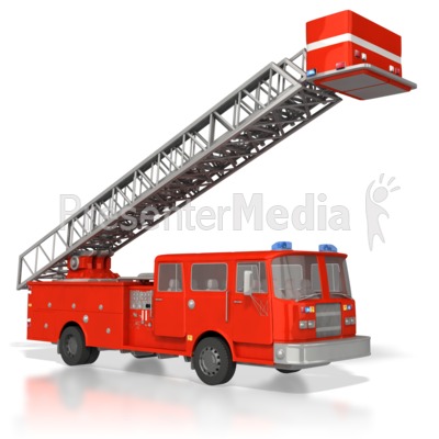 Fire Truck Raised Ladder   Presentation Clipart   Great Clipart    