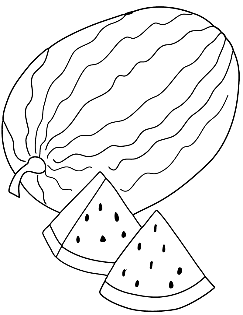 Free Printable Coloring Page And Clipart  Fresh Watermelon