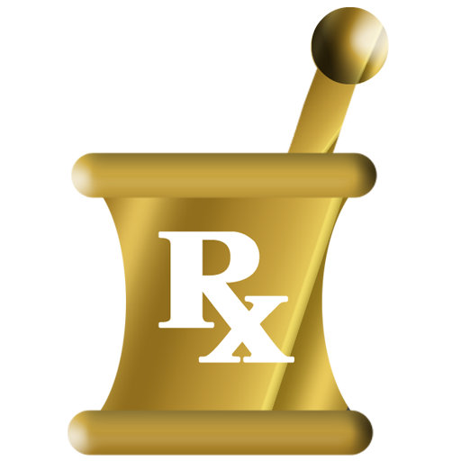 Golden Rx Pharmacy Mortar   Pestle Clipart Image   Ipharmd Net