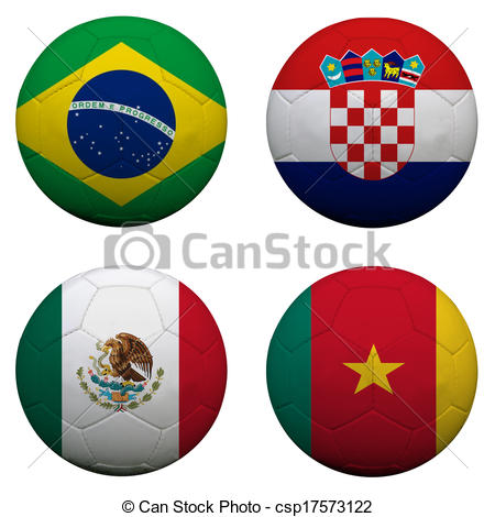 Group A Teams Flags Football Brazil 2014 Csp17573122   Search Clipart