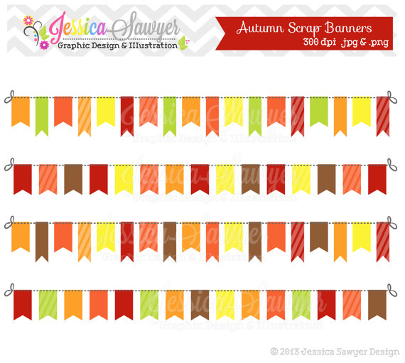 Happy Fall Clip Art Banner Bunting Banner Clipart