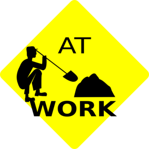 Men At Work Black   Yellow Sign Clip Art