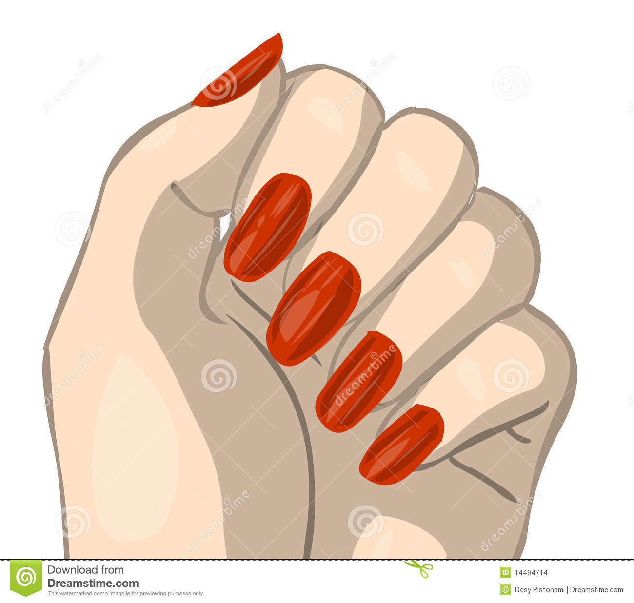 Nail Clip Art Hand With Red Nails  Clipping