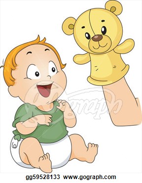 Of A Baby Being Entertained With A Sock Puppet  Clipart Gg59528133