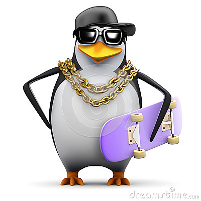 Rapper Chains Clipart D Rapper Penguin Skateboard     