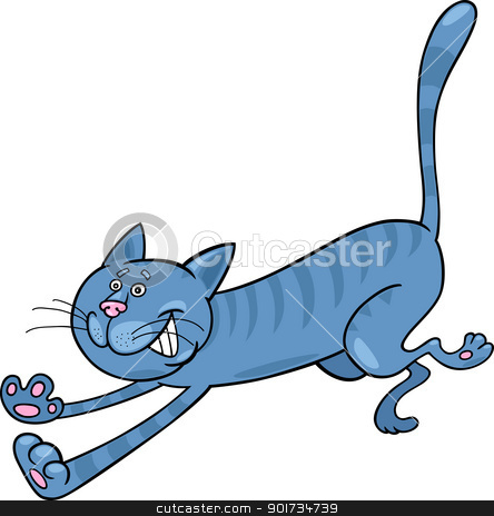 Running Cat Clipart Running Blue Tabby Cat Stock