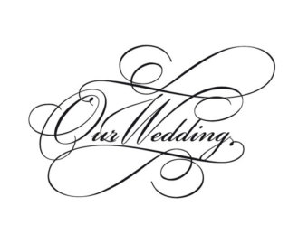 Script Wedding Invitation Wording C Lip Art In Classic Black And White