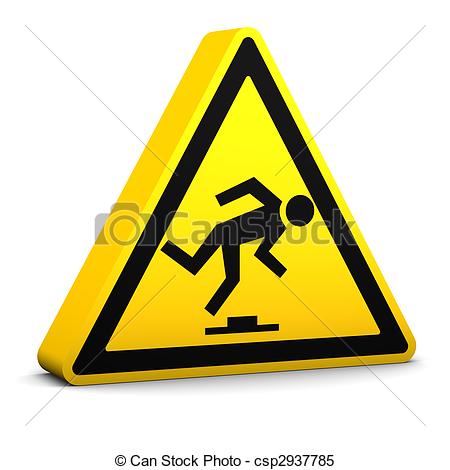 Stock Illustrations Of Trip Hazard   Trip Hazard Yellow Sign On A