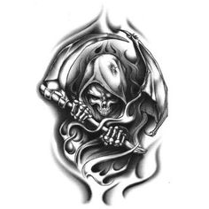 Tribal Grim Reaper Tattoo Wicked Cool Image Vector Clip Art Online