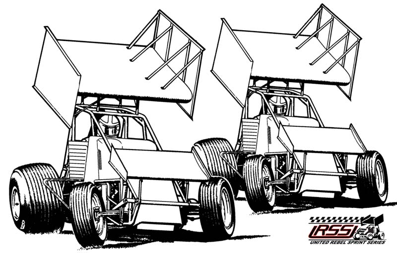 Wingless Sprint Cars Colouring Pages
