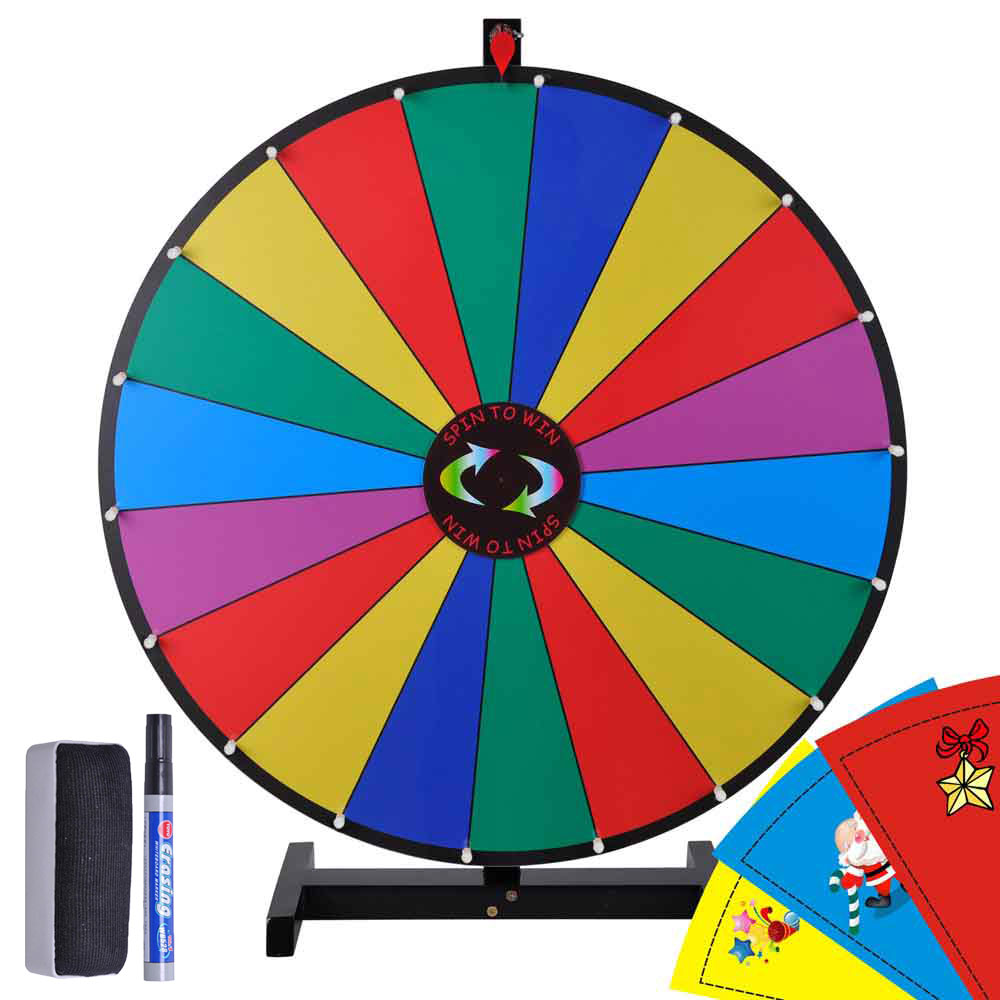30 Tabletop Color Dry Erase Spinning Prize Wheel 18 Slot   Thelashop
