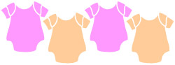 Baby Onesie Shirt Clip Art Borders In Pink And Creamy Peach Make