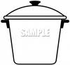Black And White Clip Art Of A Large Kettle With A Lid