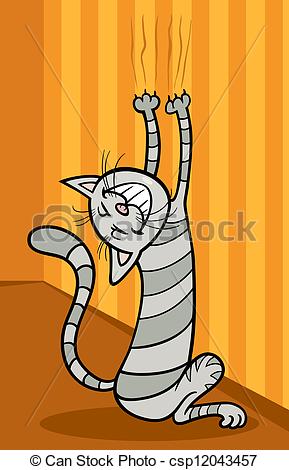Cat Scratch Clipart Vector   Cat Scratching Wall