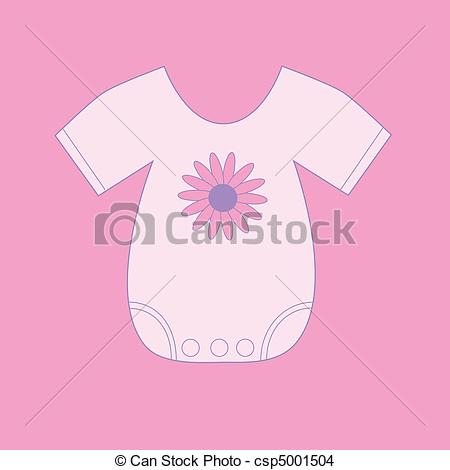 Eps Vector Of Pink Baby Onesie   Cute Pink Baby Onesie Csp5001504