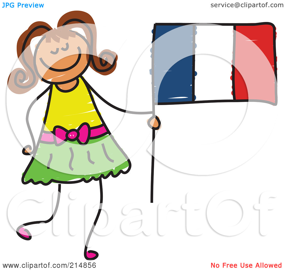 Free  Rf  Clipart Illustration Of A Childs Sketch Of A Little Girl