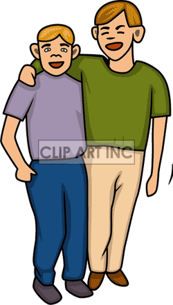 Free Two Friends With Their Arm Around Each Other Laughing Clipart