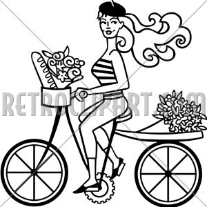 French Girl On Bike