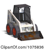 Gray Bobcat Skid Steer Loader With Blue Window Tint Clipart Graphic