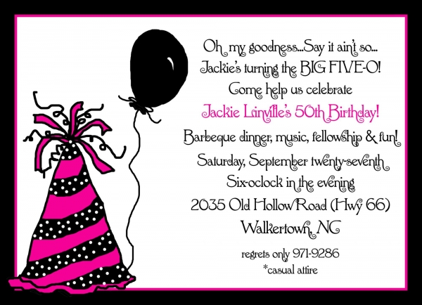 Invitation For 50th Birthday Party   New Party Ideas