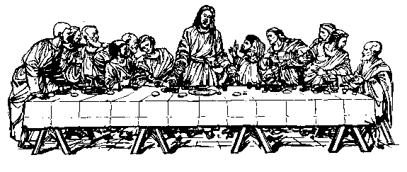 Last Supper Clip Art Picture Of Twelve Apostles With Christ Title