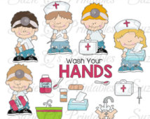 Little Germ Busters Clipart Collect Ion   Immediate Download    