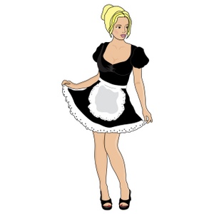 Maid Clipart Image  Sexy Girl Wearing A French Maid Outfit And Lifting