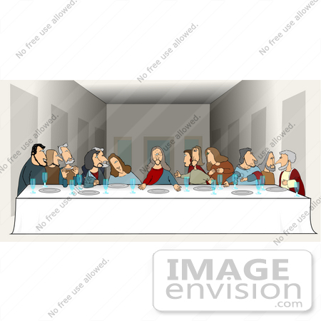 Of Jesus And Twelve Apostles During The Last Supper Clipart By Djart