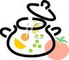 Pot With Soup Ingredients Clipart Image