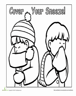 Preschool Life Learning Worksheets  Manners  Cover Your Sneeze 