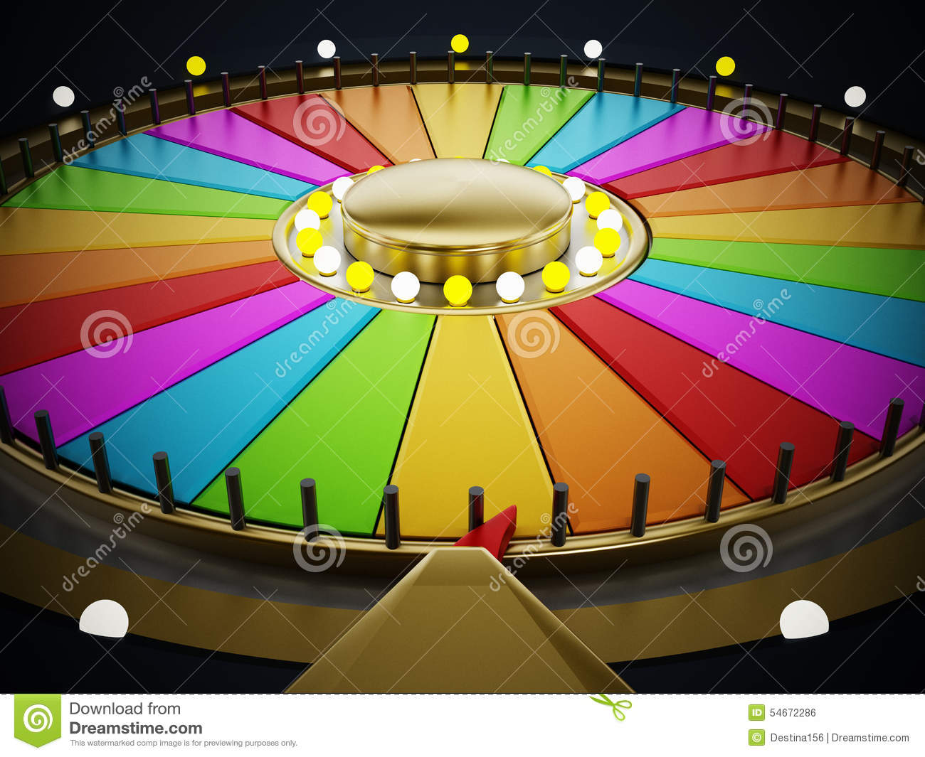 Prize Wheel With Empty Slices On Black Background 