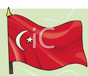 The Flag Of Turkey   Royalty Free Clipart Picture