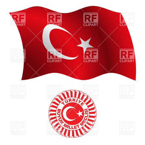 Turkey Flag And Emblem 20808 Download Royalty Free Vector Clipart