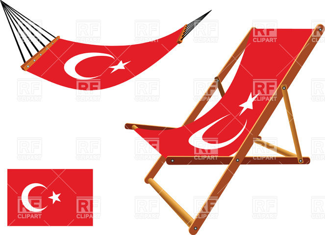 Turkey Flag Hammock And Deck Chair Objects Download Royalty Free