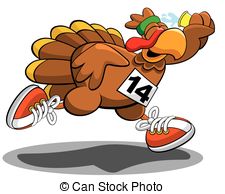 Turkey Trot   Vector Illustration Of A Running Turkey