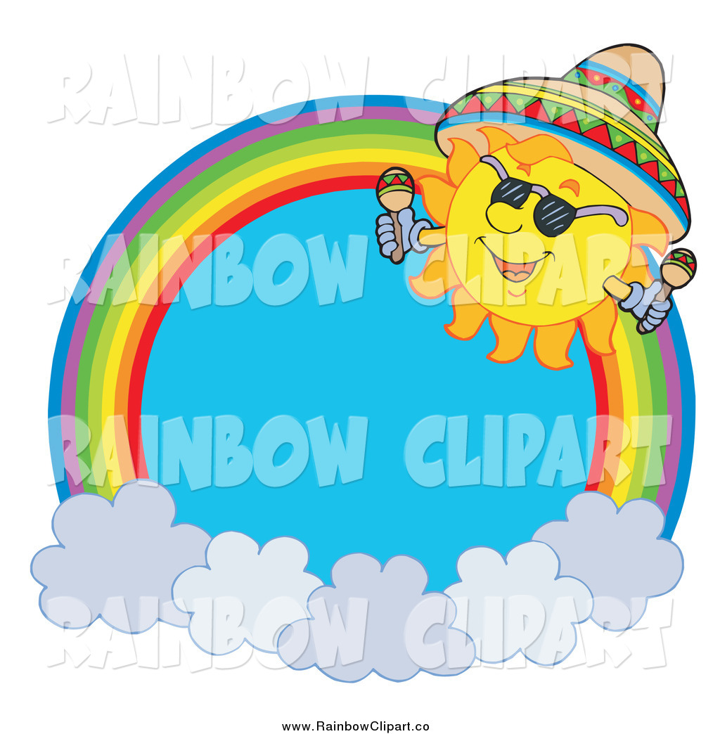 Vector Clip Art Of A Mexican Summer Sun And Rainbow Circle By Visekart