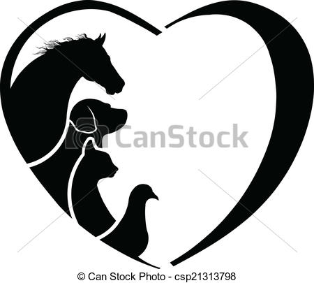 Vector   Veterinarian Heart Horse Love  Abstraction Of Animal Care