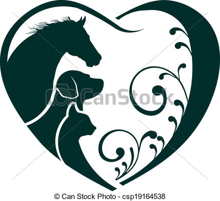 Vectors Of Logo Horse Dog And Cat Love Heart Csp19164538   Search    
