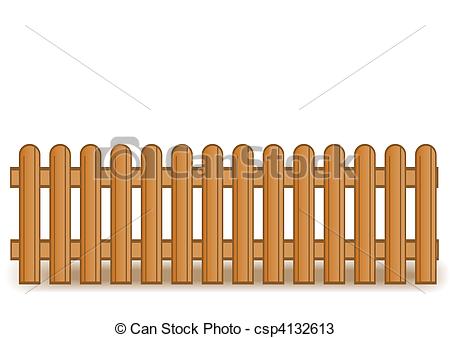 Vectors Of Vector Illustration Of A Wooden Brown Fence Csp4132613