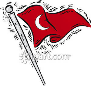 Waving Flag Of Turkey   Royalty Free Clipart Picture