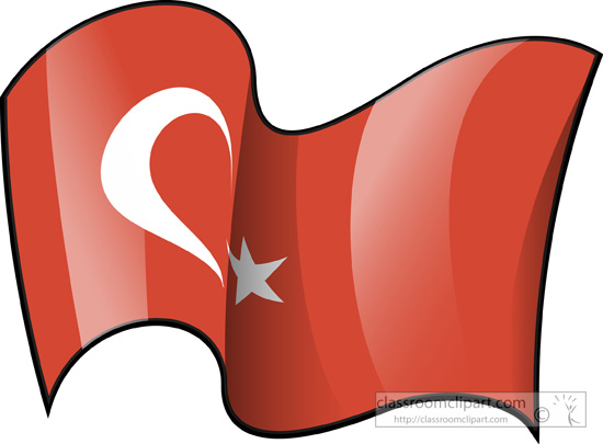 World Flags   Turkey Flag Waving 3   Classroom Clipart