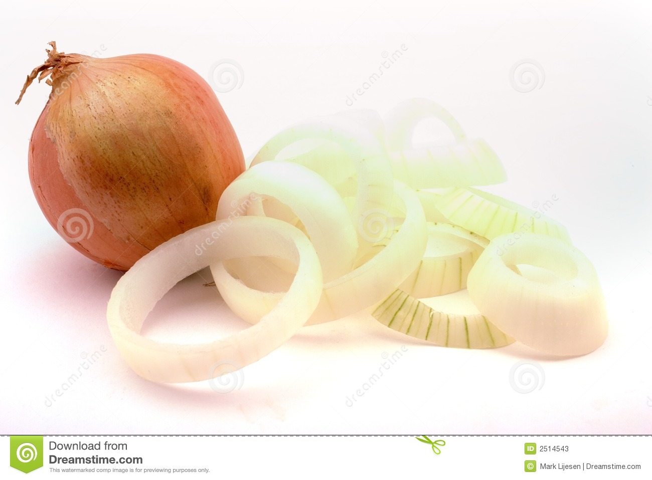 An Onion And Onion Rings Isolated On White See More Food Pictures  