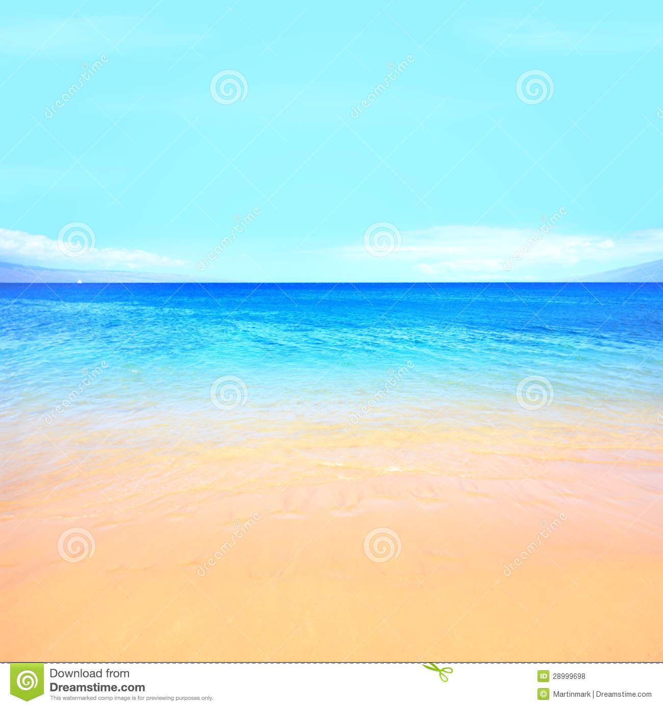 Beach Ocean Background Texture  Blue Water Sky Sand And Beach