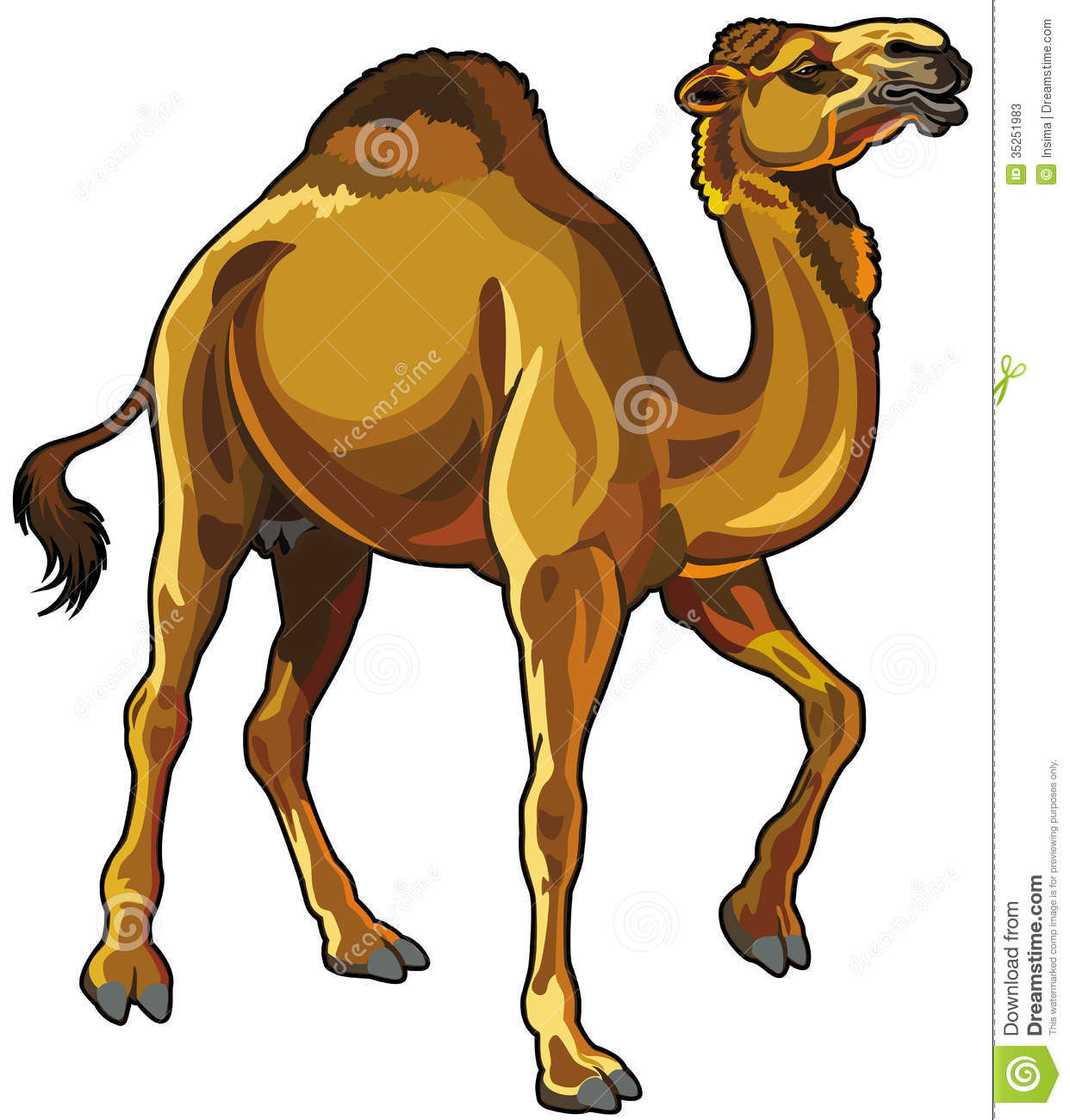 Caravan Of Camels Figures Against Yellow Background With Plenty