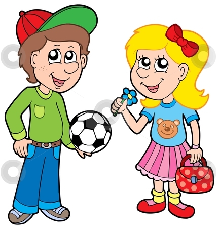 Cartoon Boy And Girl Stock Vector Clipart Cartoon Boy And Girl